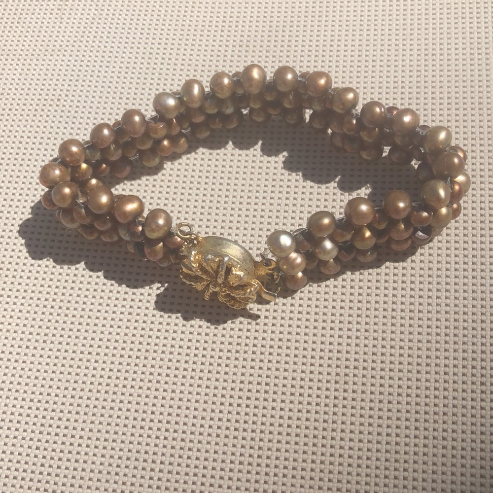 Freshwater Pearls (bronze shade) Bracelet - Picture 3 of 8